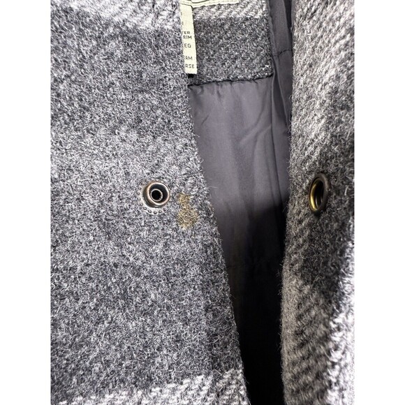 VTG LL Bean Insulated Wool Gray Plaid Coat Mens size XL - Picture 5 of 8